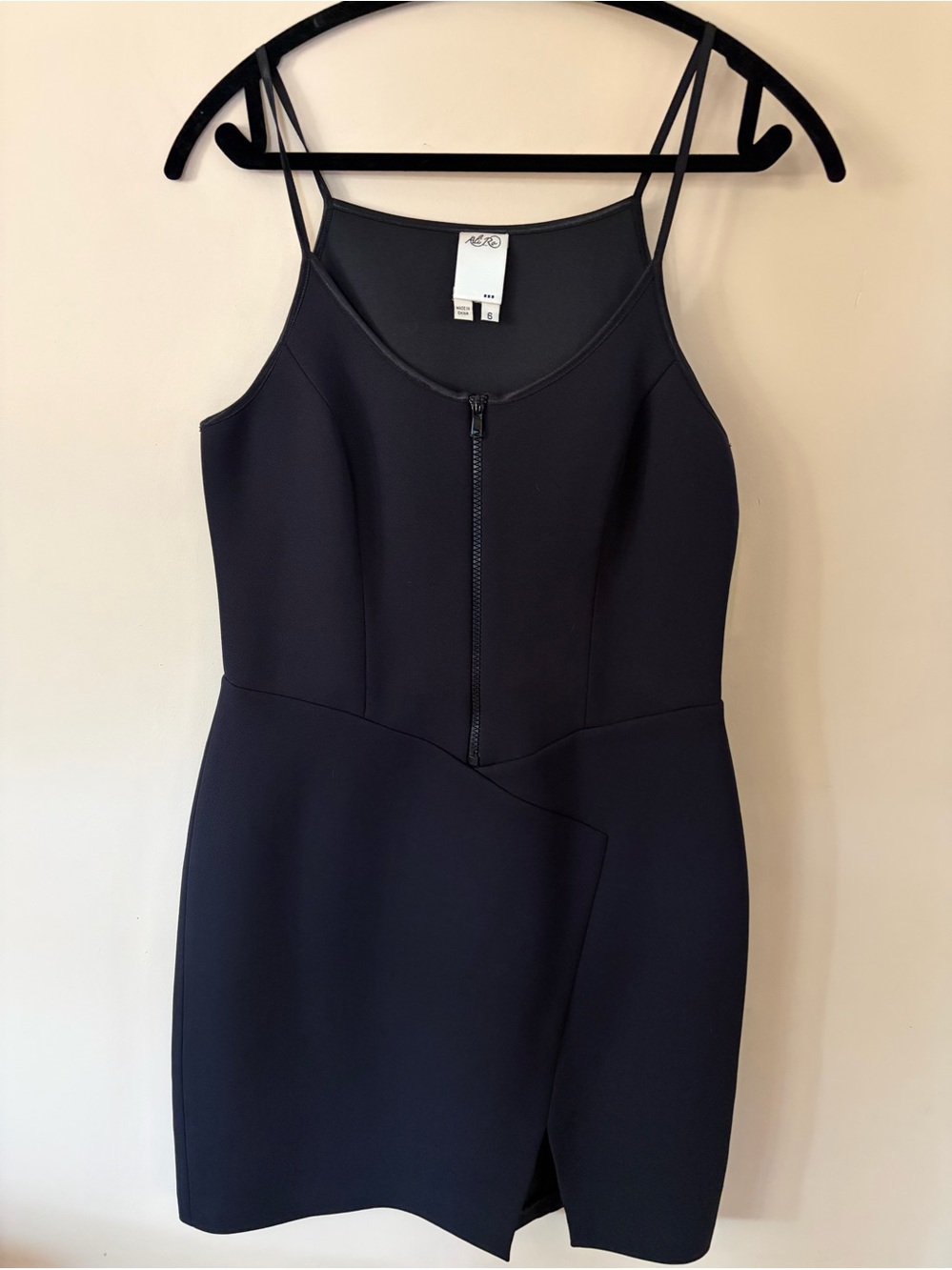 Ali Ro Black Zip-Front Mini Dress NWT